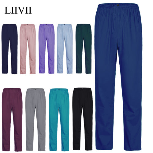 New Fashion Summer Breathable Stretch Solid Color Work Pants Doctor Nurse Uniform Pants Dental Care Scrub Pants Nurse Uniform