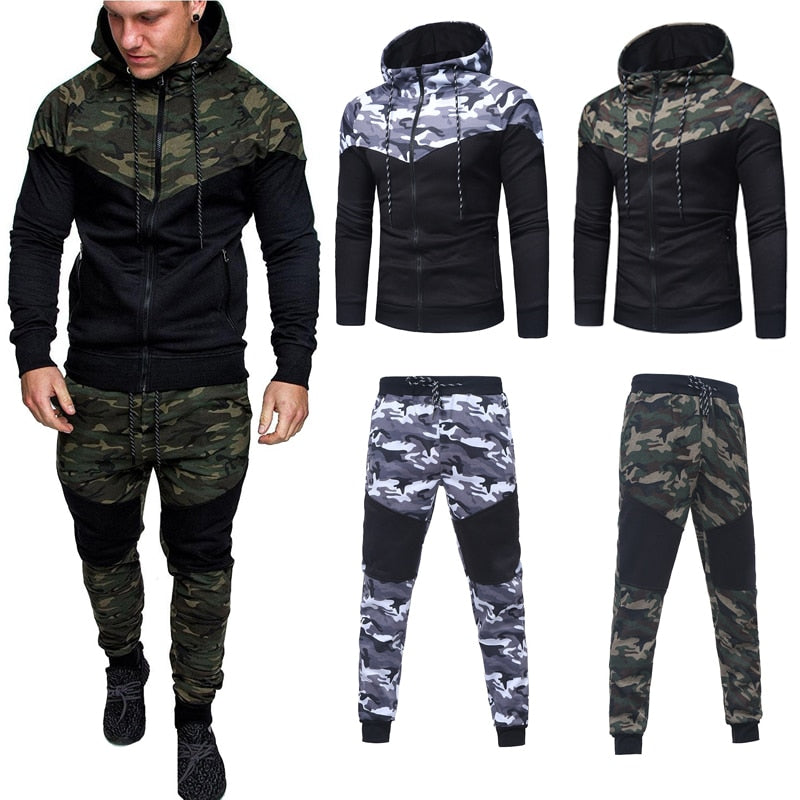 2021 New Style Mens Fashion Athletic Tracksuit Sets Full Zip Gradient Jogging Sweatsuits Activewear Top M-3XL