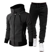 Load image into Gallery viewer, New Men&amp; Fashion Zipper Jogging Suits Hoodie + Pants Tracksuits Running Clothes Set