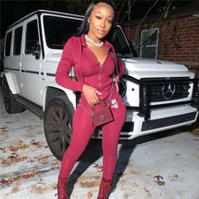 Load image into Gallery viewer, Solid Tracksuit Women Two Piece Set Autumn Clothes Zipper Hoodies Jacket Coat Top and Pants Sports Jogging Suit Female Outfits