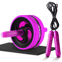 Load image into Gallery viewer, Roller&amp;Jump Rope No Noise Abdominal Wheel Ab Roller with Mat