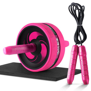 Roller&Jump Rope No Noise Abdominal Wheel Ab Roller with Mat
