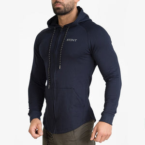 Men Cotton Sweatshirt  Hoodies Casual Fashion Jacket Zipper Sportswear