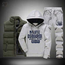 Load image into Gallery viewer, Winter Thick Warm Tracksuit Men 3 Piece Hooded Hoodies +Vest+Pant