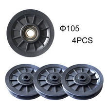 Load image into Gallery viewer, 4 Pcs/Lot Universal 70mm/90mm/105mm Diameter Wearproof Nylon Bearing Pulley Wheel Cable